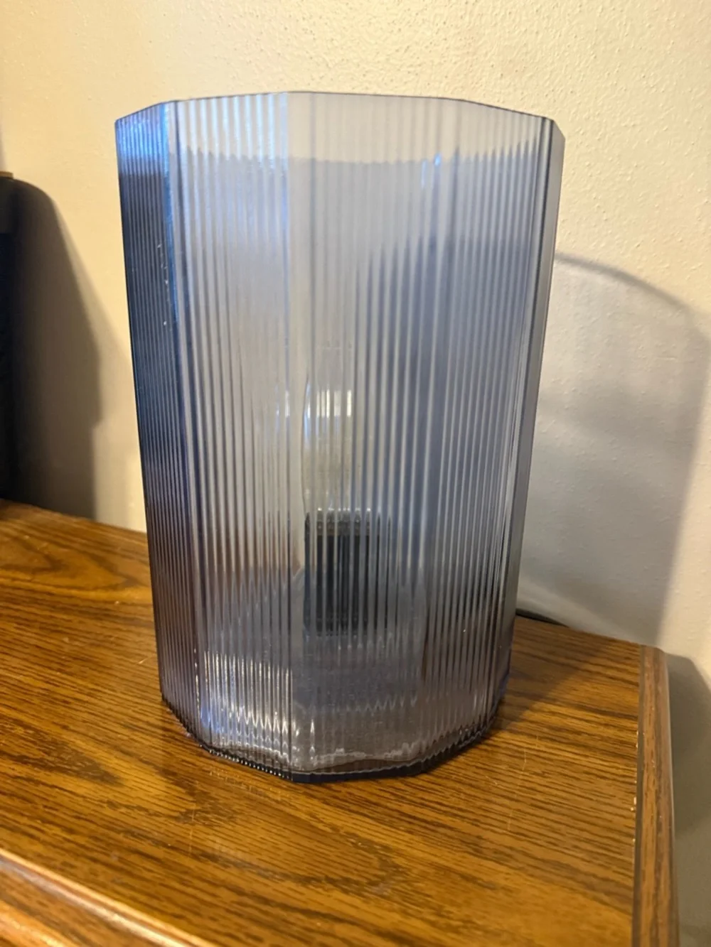 Ikea MIKROKLIN Table Lamp, Glass Blue 9